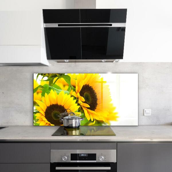 Kitchen glass panel Summer sunflower bouquet