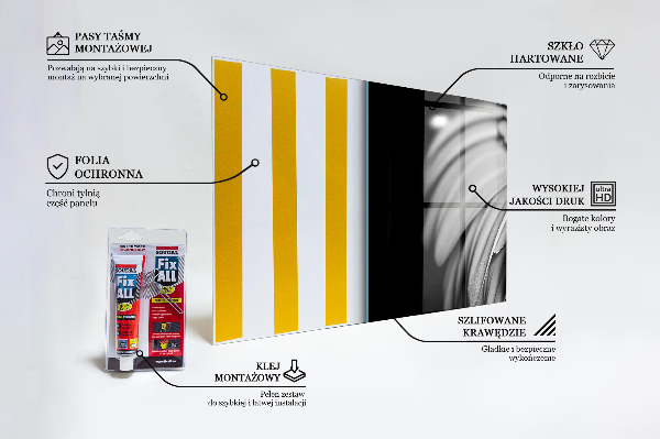 Kitchen glass panel Gerber black and white photo