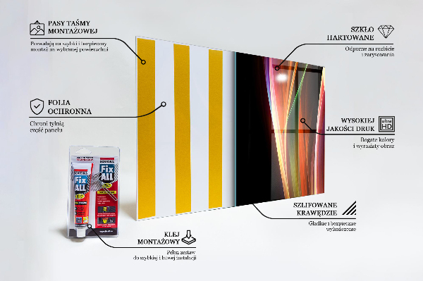 Kitchen wall panels Energy waves abstraction