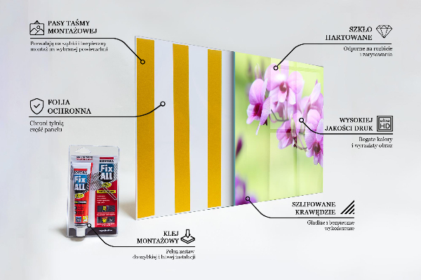 Kitchen glass panel Purple orchid