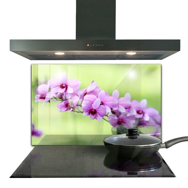 Kitchen glass panel Purple orchid
