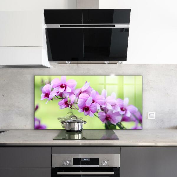 Kitchen glass panel Purple orchid
