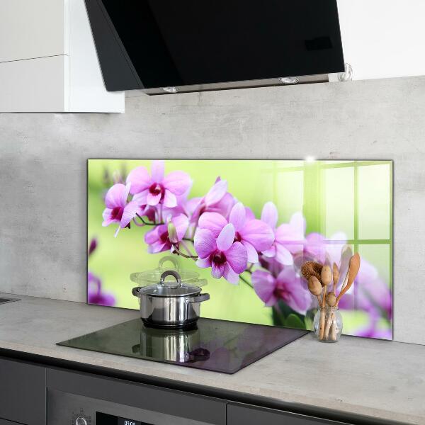 Kitchen glass panel Purple orchid