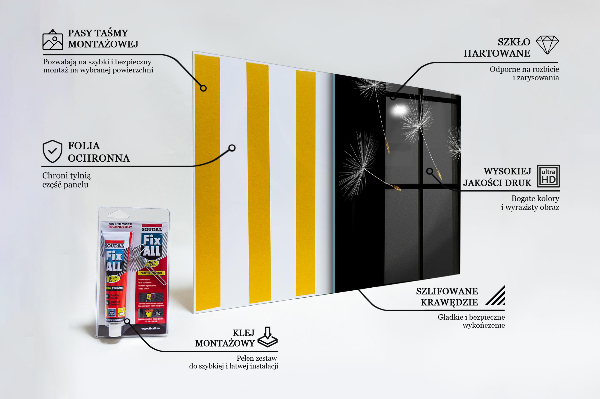 Kitchen glass panel Dandelions in the wind