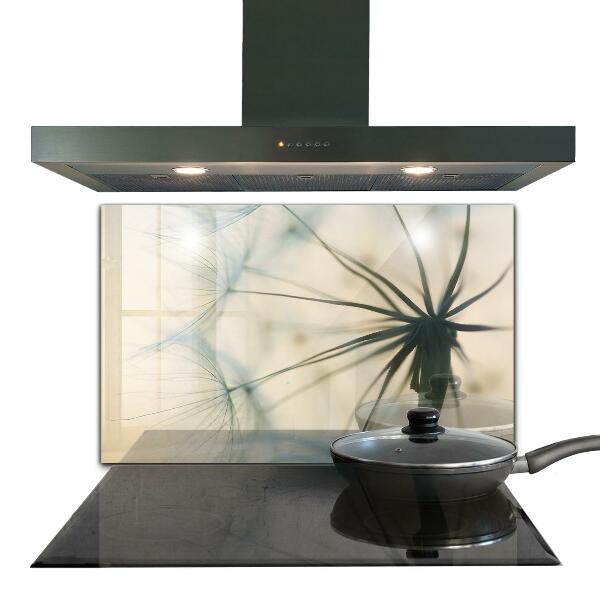 Kitchen glass panel Beautiful delicate dandelion