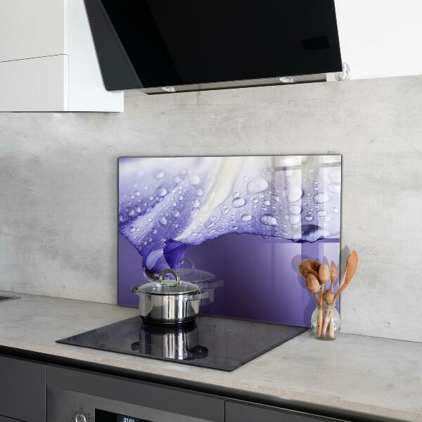 Kitchen glass panel Purple flower petal