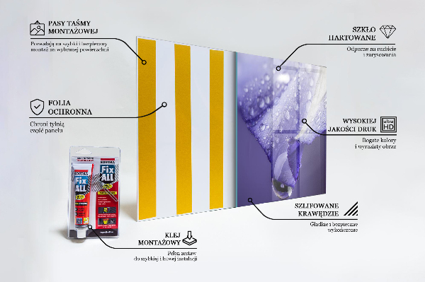 Kitchen glass panel Purple flower petal