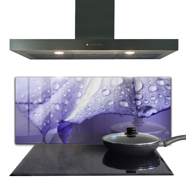 Kitchen glass panel Purple flower petal