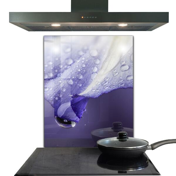 Kitchen glass panel Purple flower petal