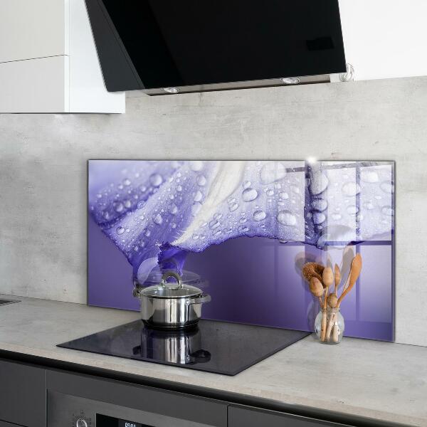 Kitchen glass panel Purple flower petal