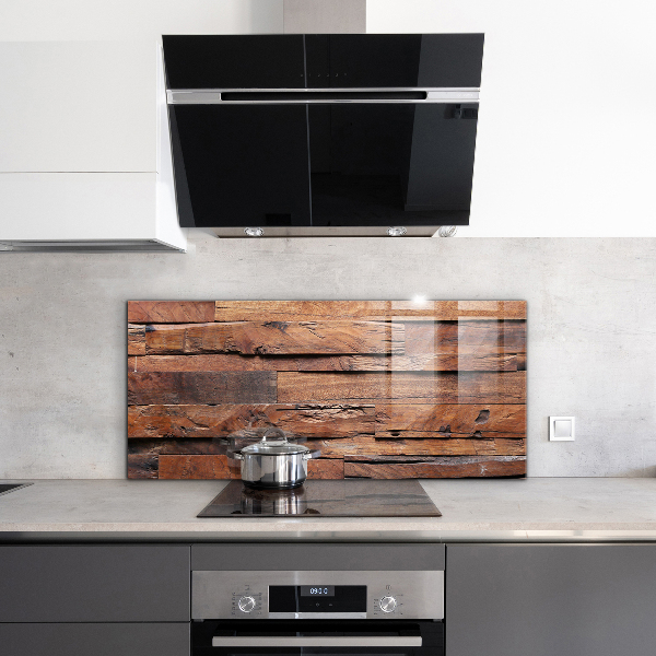 Oven splashback Rustic wood texture