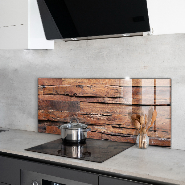 Oven splashback Rustic wood texture