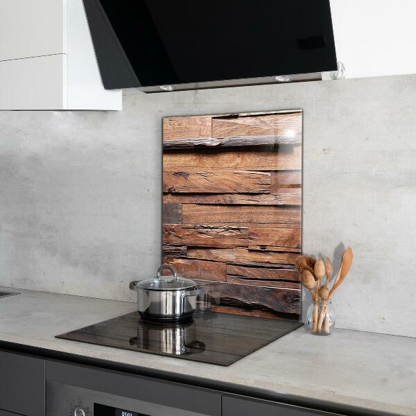 Oven splashback Rustic wood texture