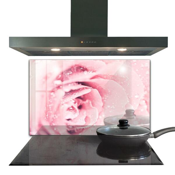 Kitchen glass panel Pink delicate flower