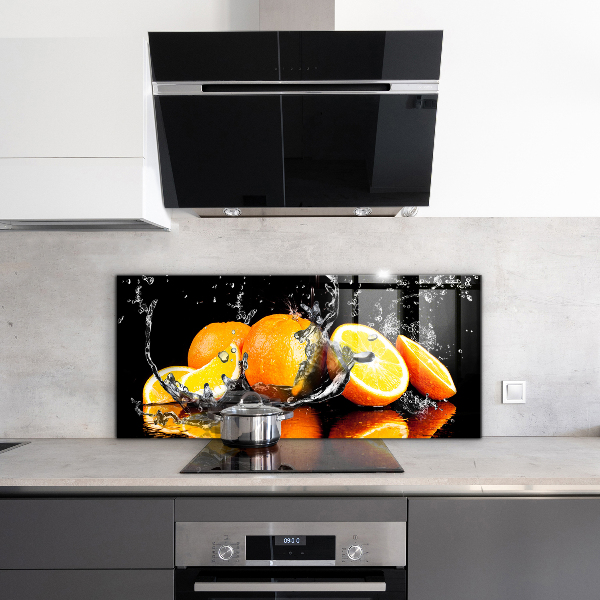 Kitchen wall panels Juicy oranges