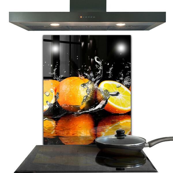 Kitchen wall panels Juicy oranges