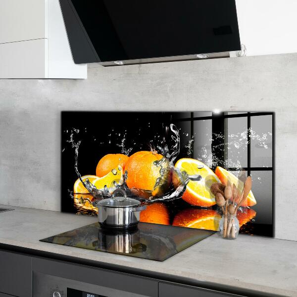 Kitchen wall panels Juicy oranges