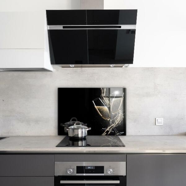 Kitchen wall panels Champagne night toast