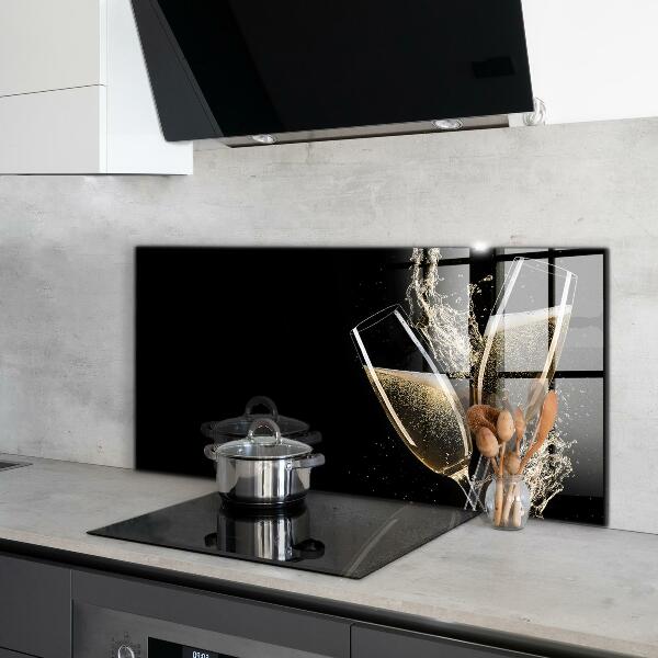 Kitchen wall panels Champagne night toast