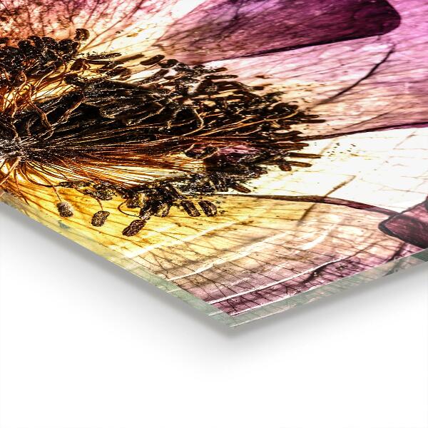 Kitchen glass panel Delicate flowers details