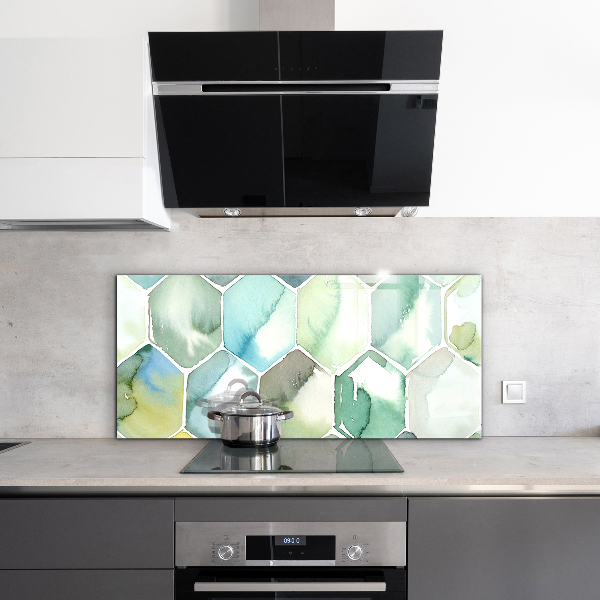 Hob splashback Watercolor geometric patterns