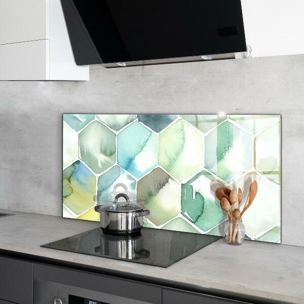 Hob splashback Watercolor geometric patterns