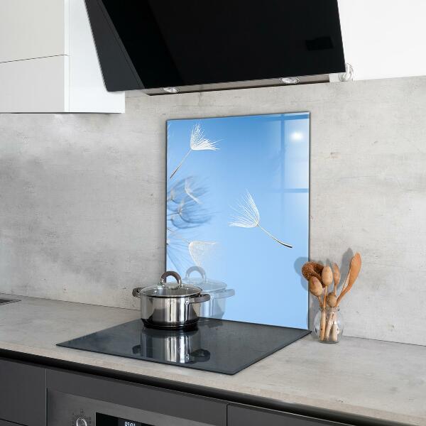 Kitchen glass panel Delicate dandelions