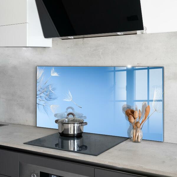 Kitchen glass panel Delicate dandelions