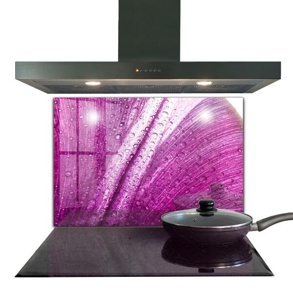 Kitchen glass panel Delicate pink leaf