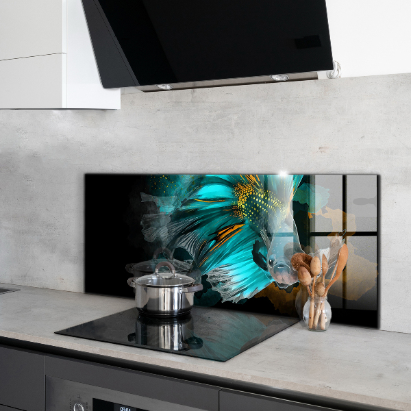 Kitchen wall panels Tropical fighting fish