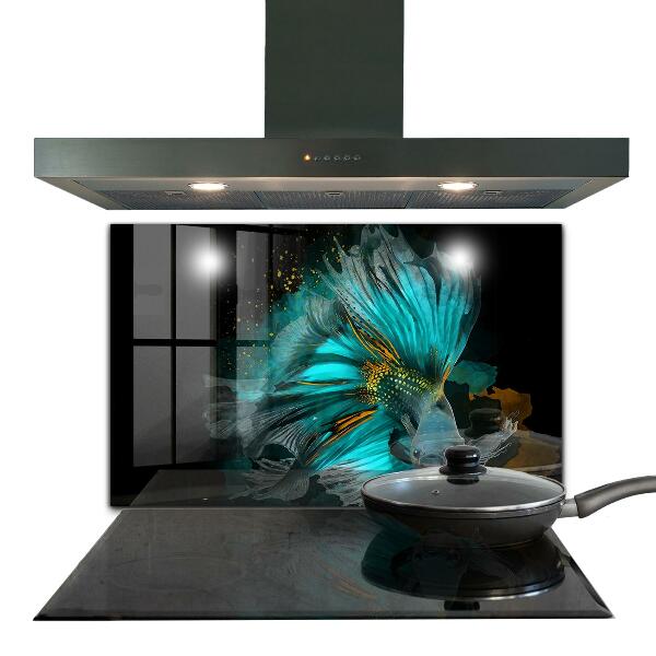 Kitchen wall panels Tropical fighting fish