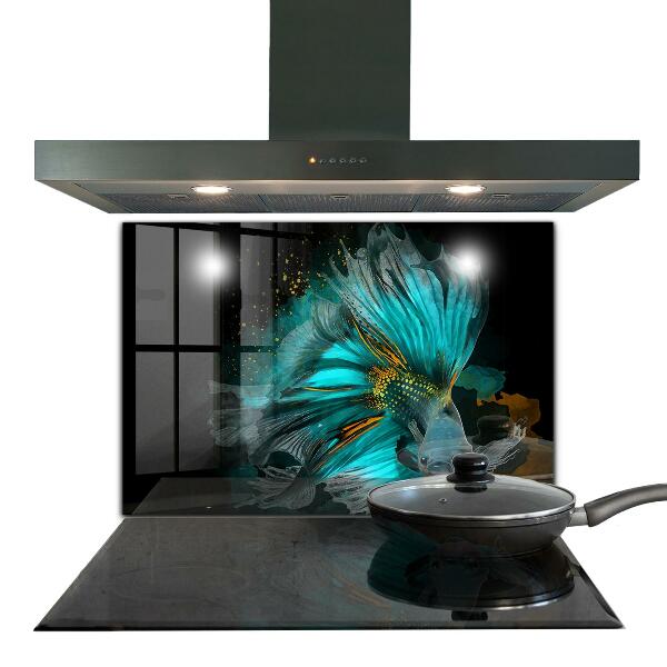 Kitchen wall panels Tropical fighting fish