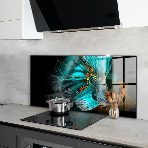 Kitchen wall panels Tropical fighting fish