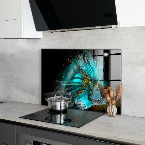 Kitchen wall panels Tropical fighting fish