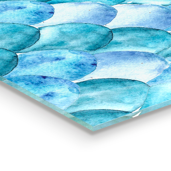 Hob splashback Watercolor scales blue pattern