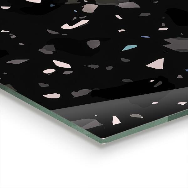 Kitchen glass panel Black marble terrazzo terazzo