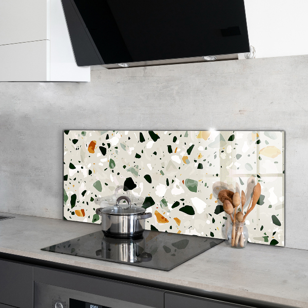 Kitchen glass panel Terrazzo natural stone