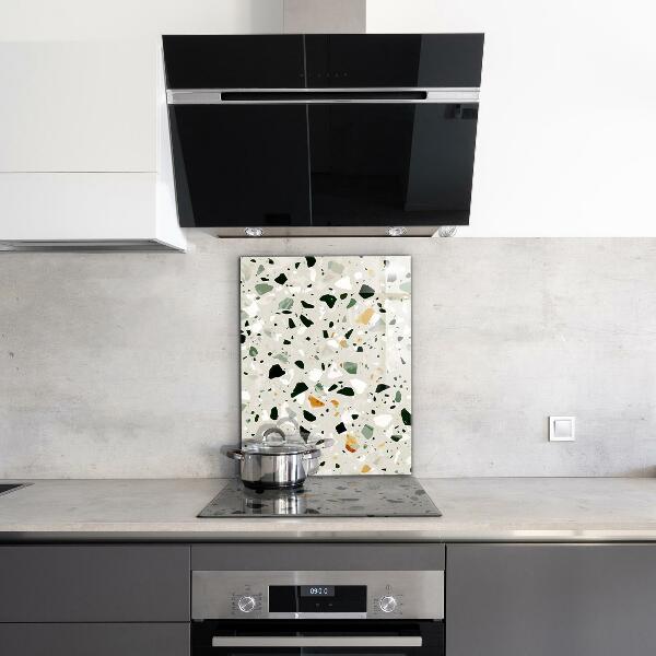 Kitchen glass panel Terrazzo natural stone