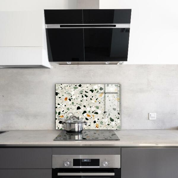 Kitchen glass panel Terrazzo natural stone