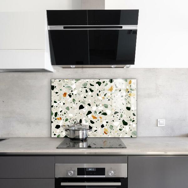 Kitchen glass panel Terrazzo natural stone