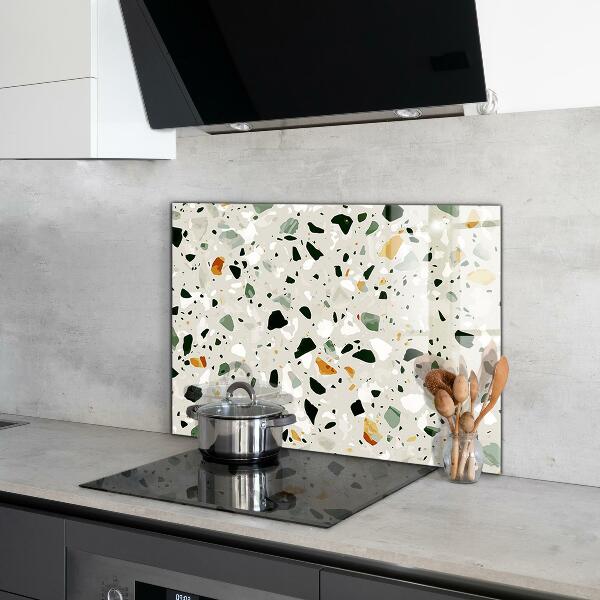 Kitchen glass panel Terrazzo natural stone