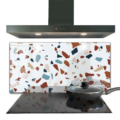 Kitchen glass panel Terrazzo stone