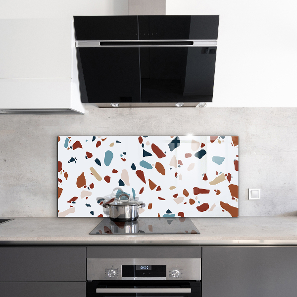Kitchen glass panel Terrazzo stone