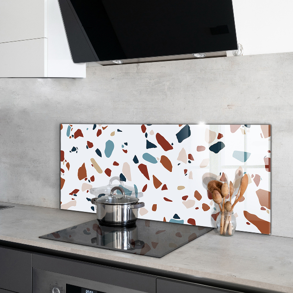 Kitchen glass panel Terrazzo stone