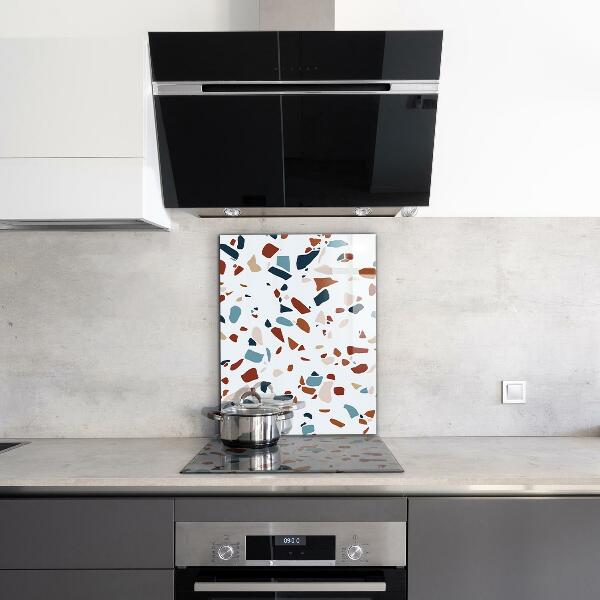 Kitchen glass panel Terrazzo stone
