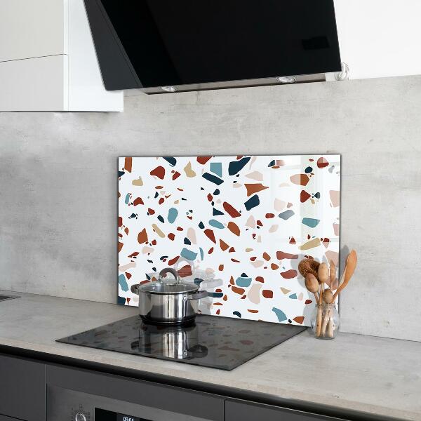 Kitchen glass panel Terrazzo stone