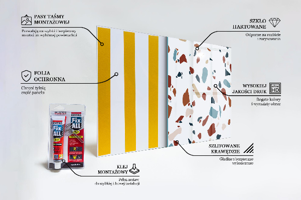 Kitchen glass panel Terrazzo stone