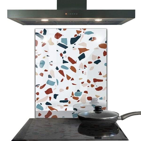 Kitchen glass panel Terrazzo stone