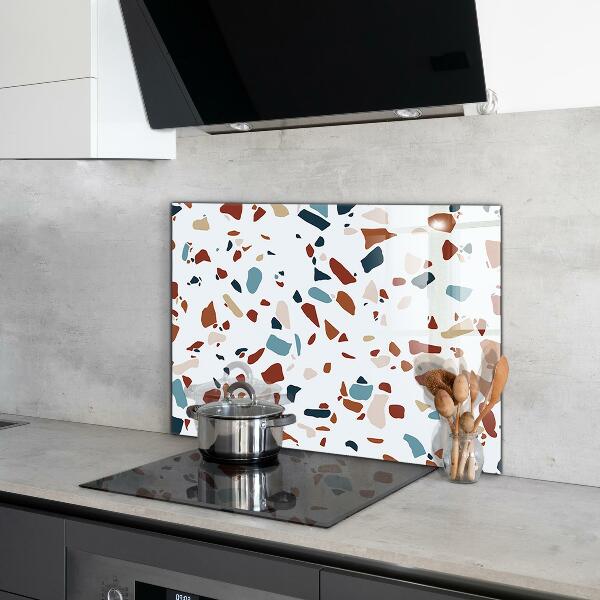 Kitchen glass panel Terrazzo stone