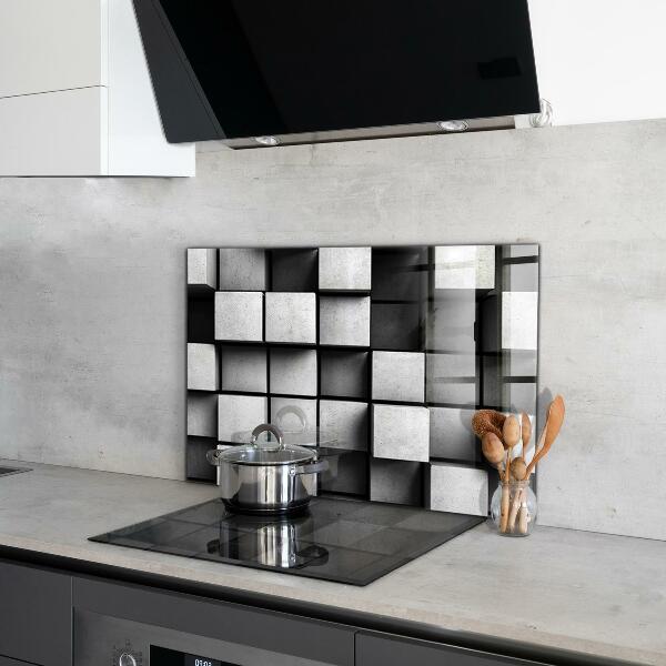 Hob splashback Monochrome cubes